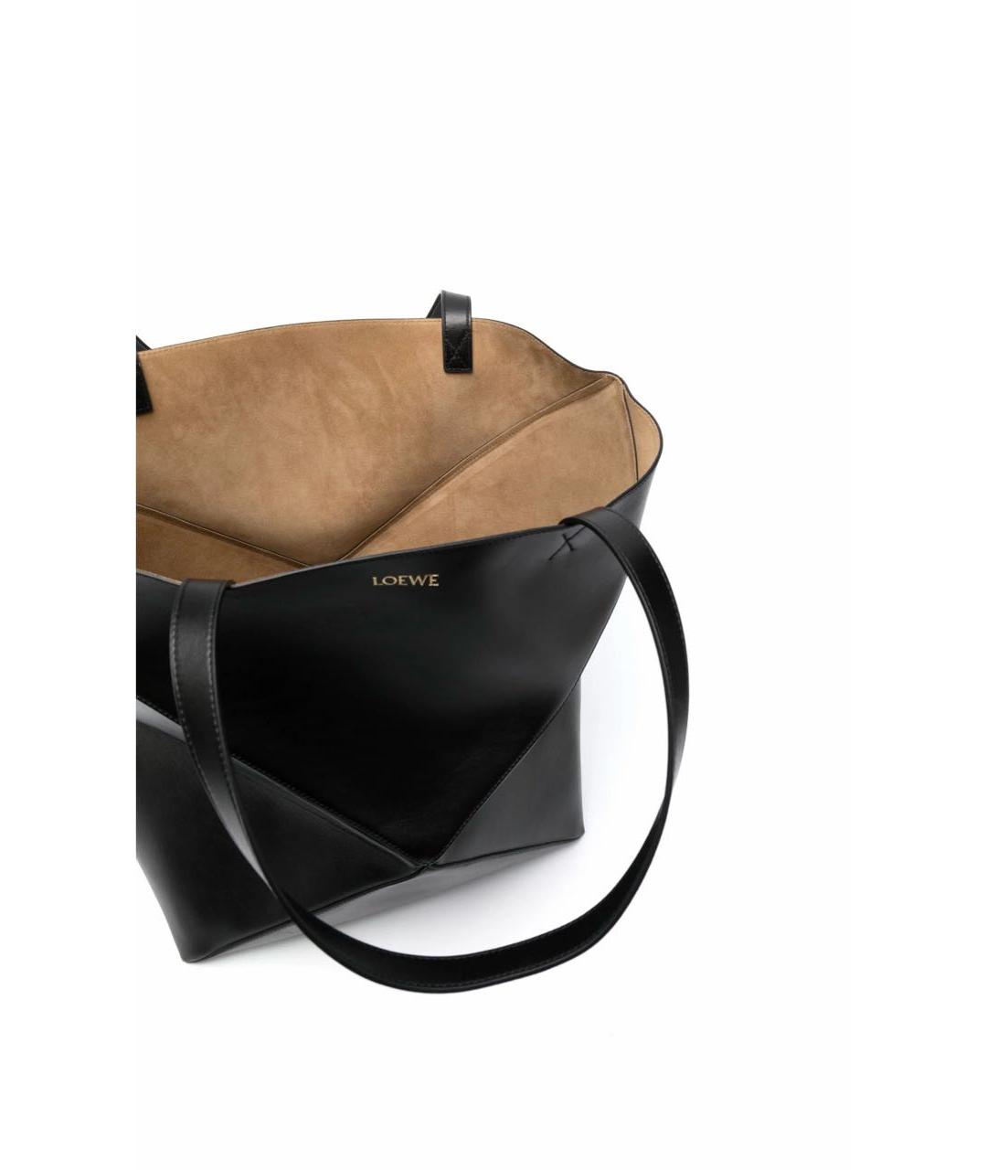 LOEWE Черная кожаная сумка тоут, фото 3