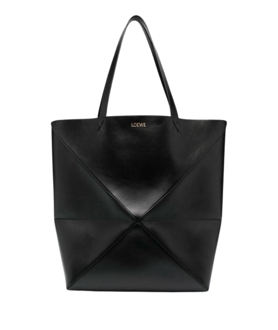 LOEWE Черная кожаная сумка тоут, фото 1