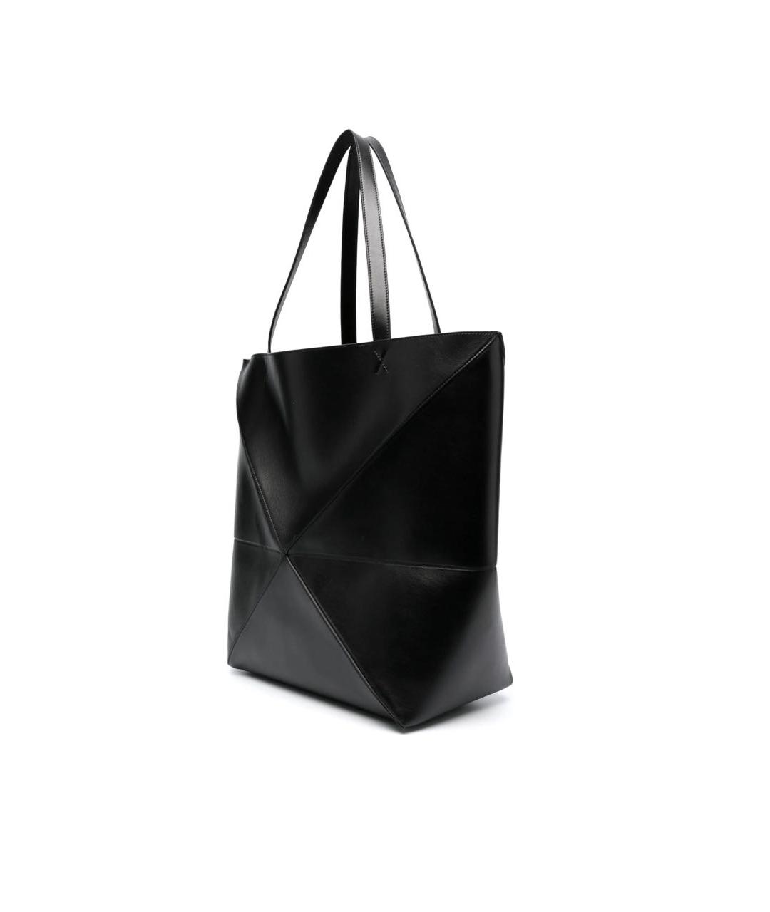LOEWE Черная кожаная сумка тоут, фото 4