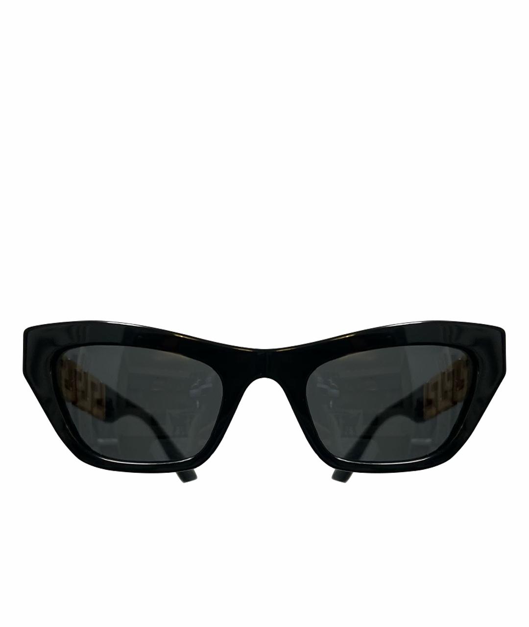 VERSACE Черные пластиковые солнцезащитные очки, фото 1
