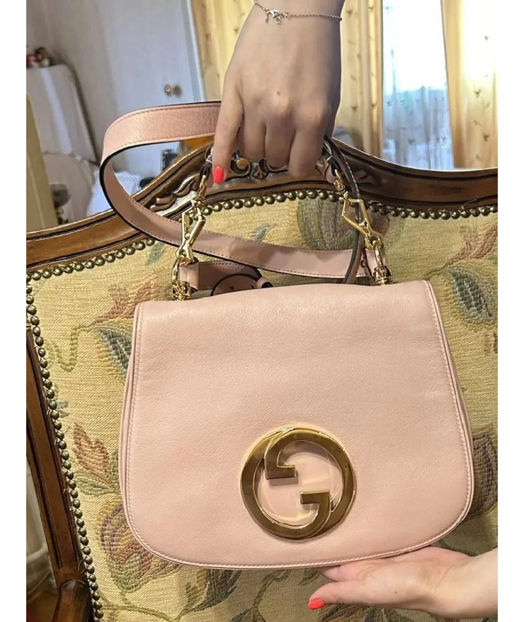 GUCCI Розовая кожаная сумка через плечо, фото 4