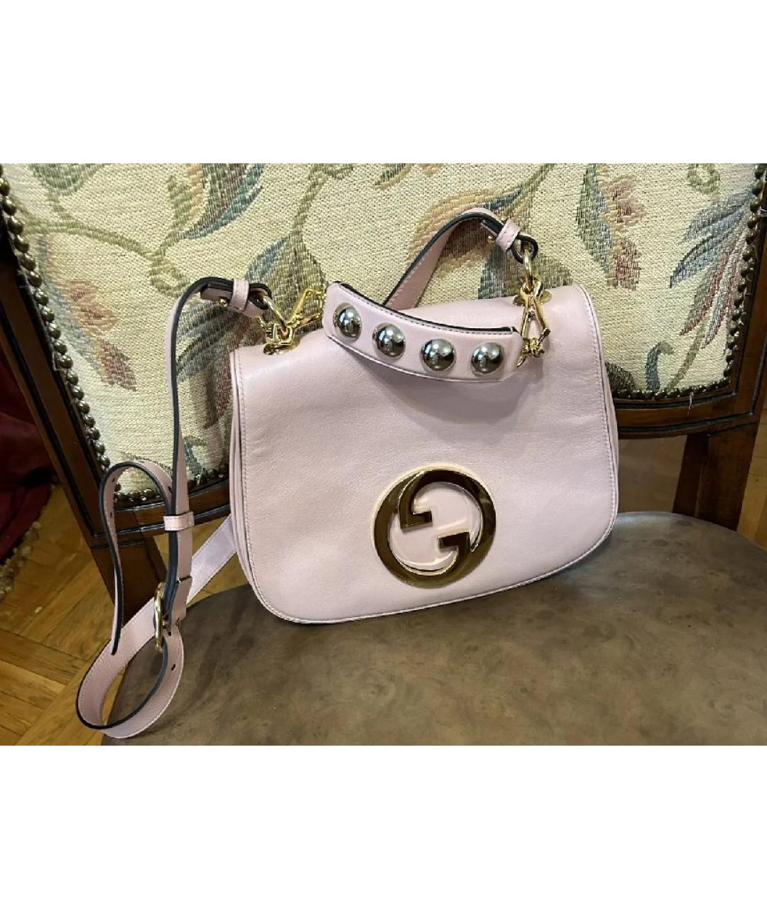 GUCCI Розовая кожаная сумка через плечо, фото 8