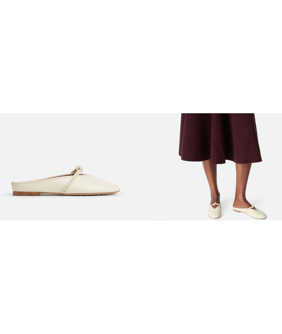 BOTTEGA VENETA Белые кожаные мюли, фото 4