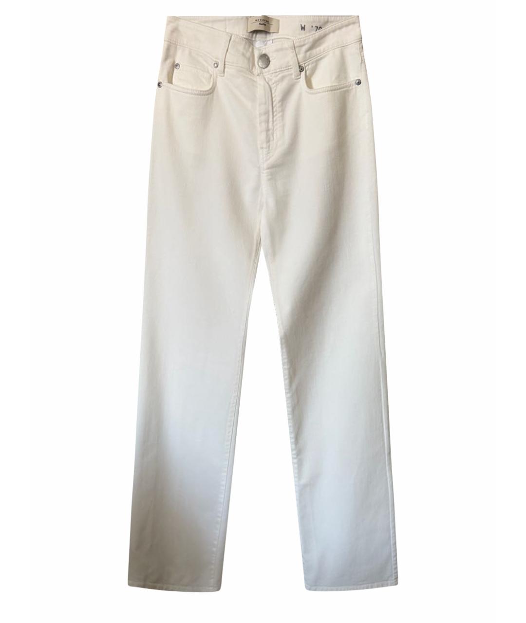 WEEKEND MAX MARA Белые хлопко-эластановые джинсы клеш, фото 1