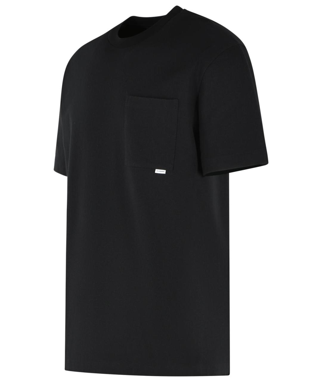 JIL SANDER Черная хлопковая футболка, фото 2