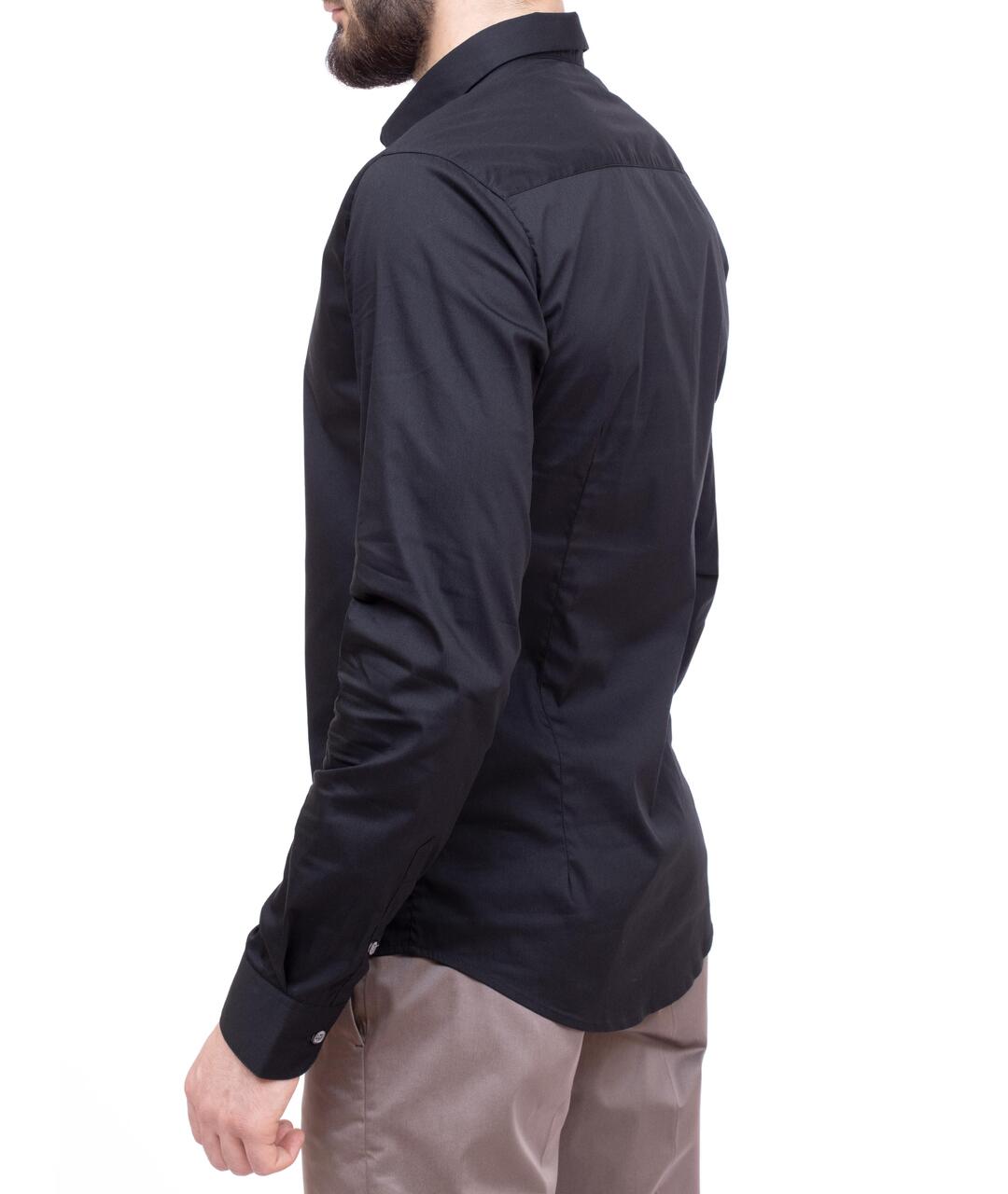 EMPORIO ARMANI Черная хлопковая кэжуал рубашка, фото 4