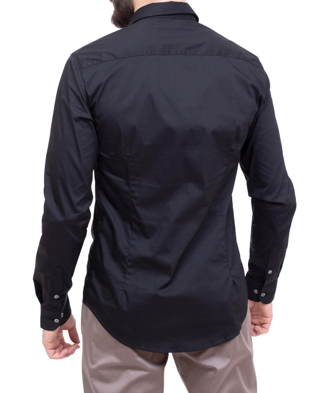 EMPORIO ARMANI Черная хлопковая кэжуал рубашка, фото 2