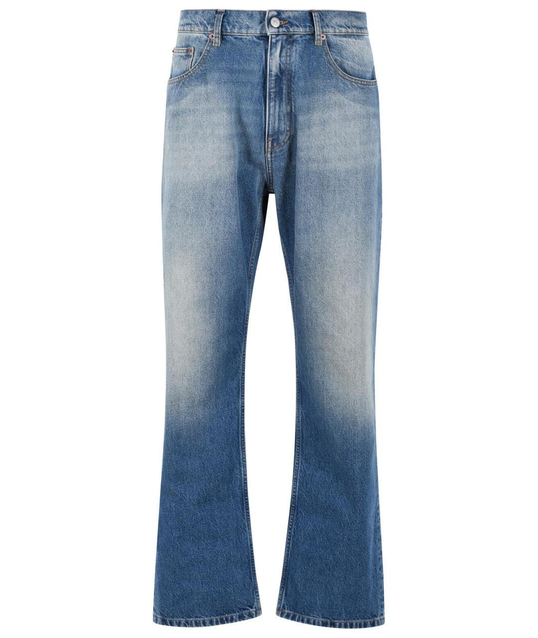 MM6 MAISON MARGIELA Голубые хлопковые прямые джинсы, фото 1