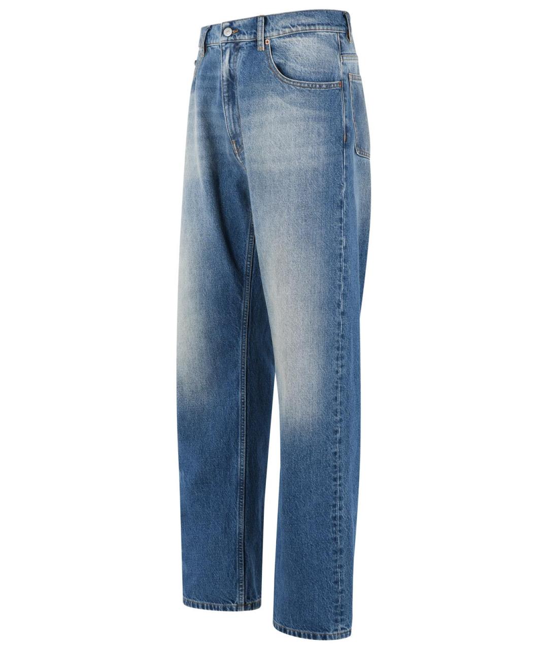 MM6 MAISON MARGIELA Голубые хлопковые прямые джинсы, фото 2