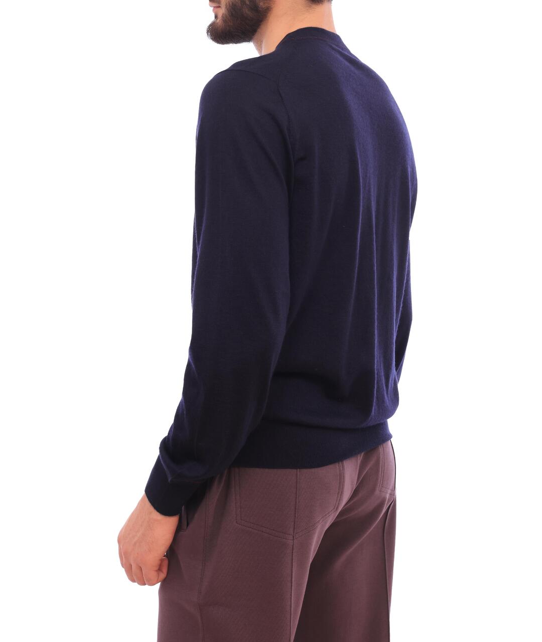 BRUNELLO CUCINELLI Темно-синий кашемировый джемпер / свитер, фото 2
