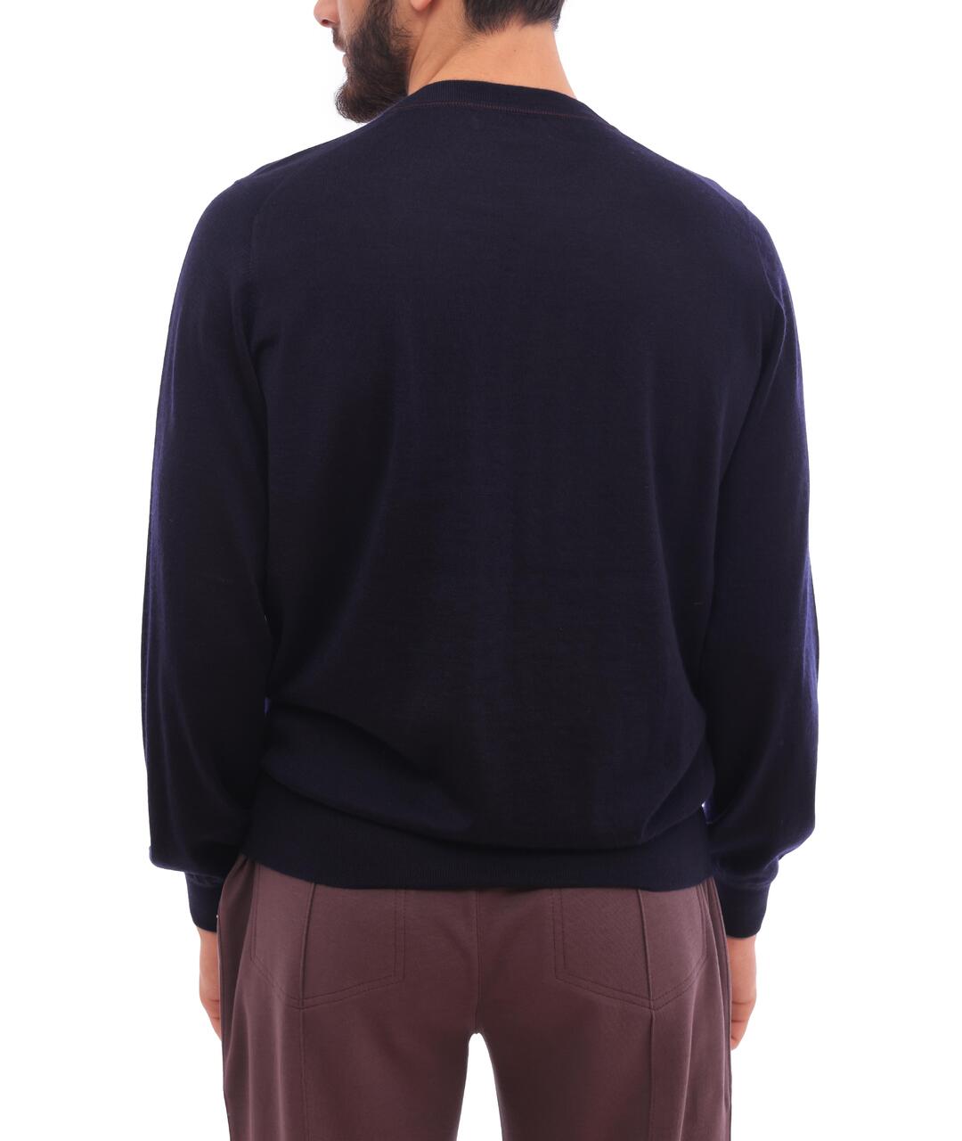 BRUNELLO CUCINELLI Темно-синий кашемировый джемпер / свитер, фото 4