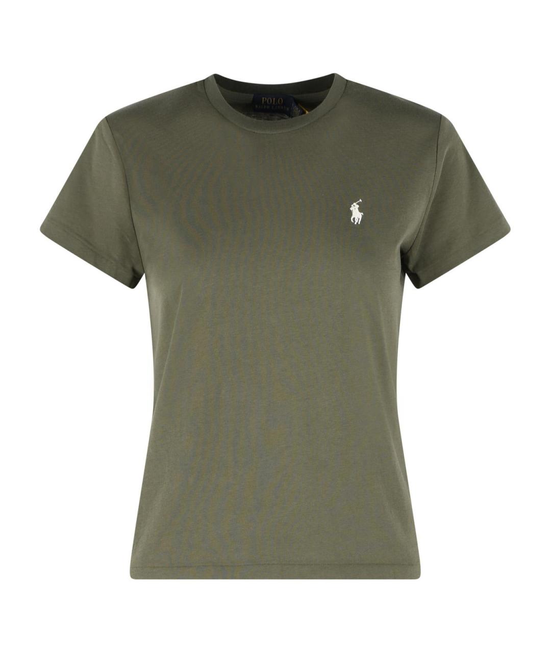 POLO RALPH LAUREN Зеленая хлопковая футболка, фото 1