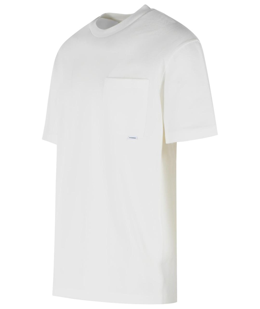 JIL SANDER Белая хлопковая футболка, фото 2