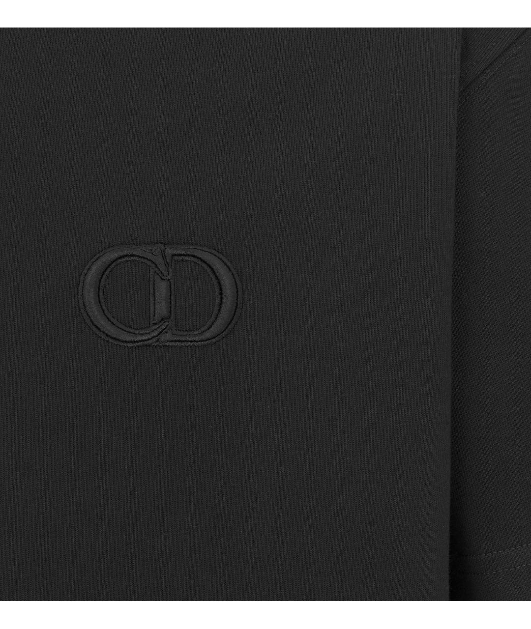 CHRISTIAN DIOR Черная хлопковая футболка, фото 2