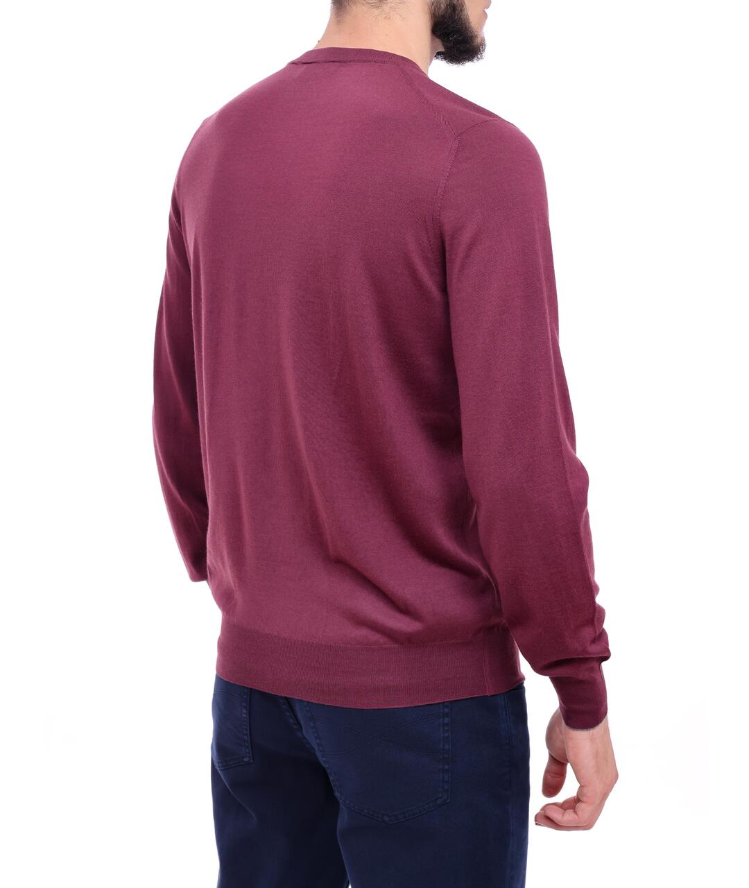 BRUNELLO CUCINELLI Бордовый шерстяной джемпер / свитер, фото 3