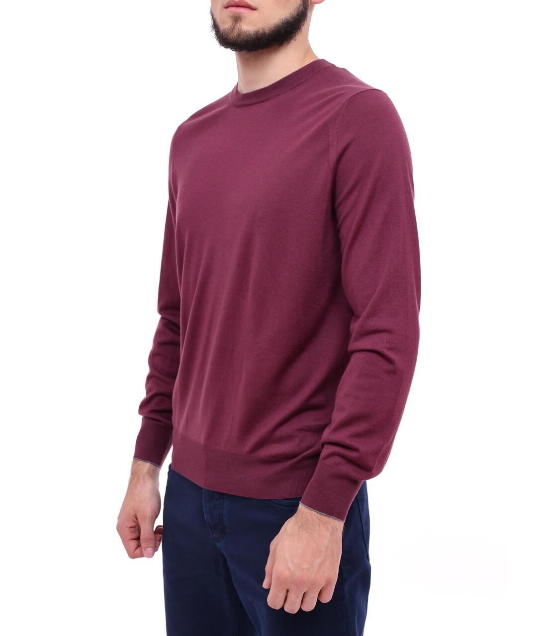 BRUNELLO CUCINELLI Бордовый шерстяной джемпер / свитер, фото 4