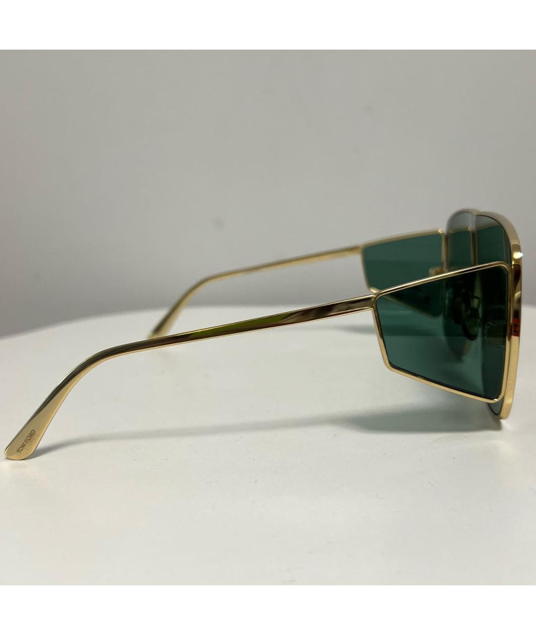TOM FORD Золотые металлические солнцезащитные очки, фото 2