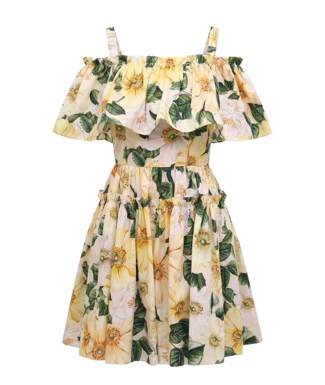 DOLCE&GABBANA Мульти хлопко-эластановое повседневное платье, фото 1