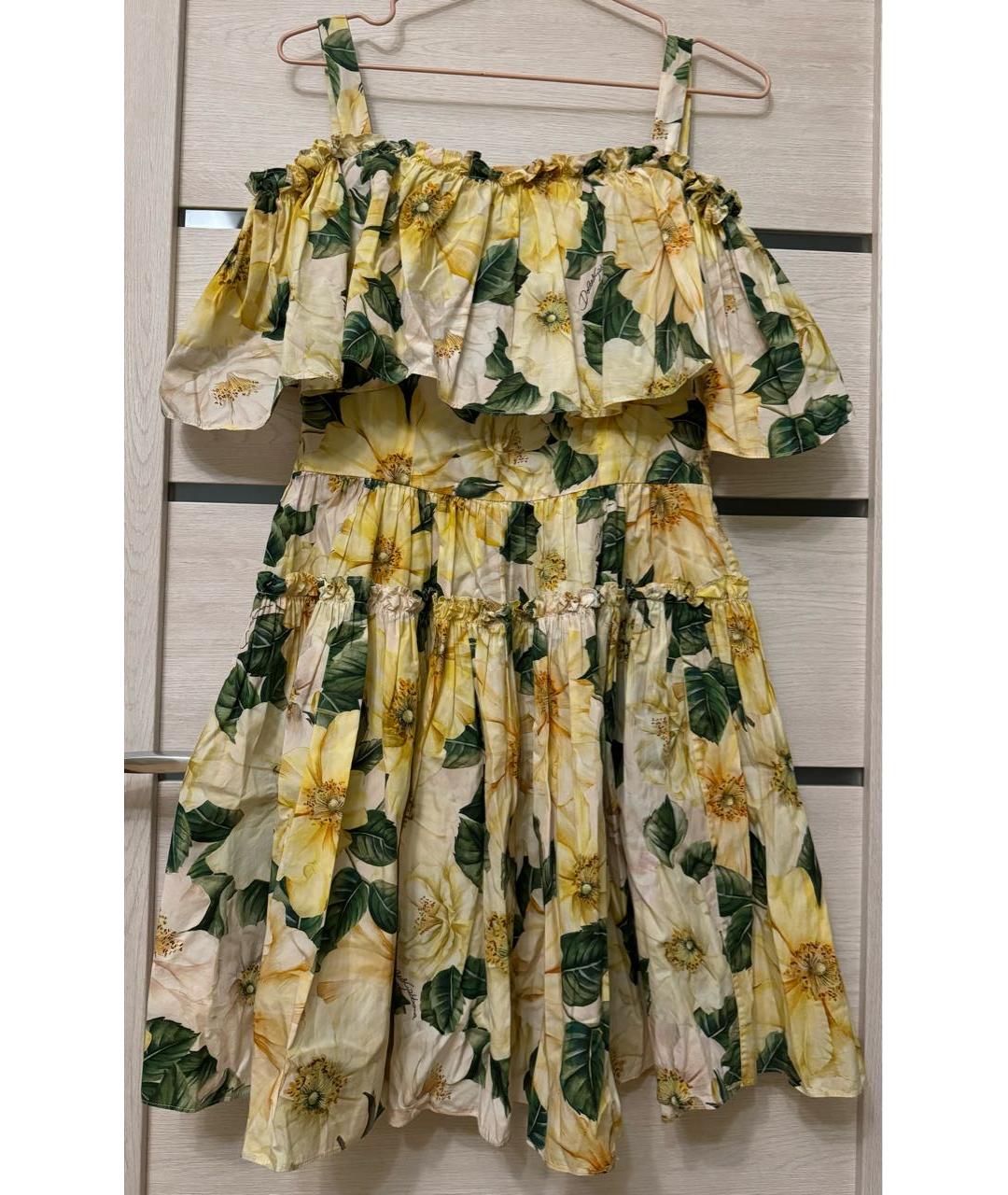 DOLCE&GABBANA Мульти хлопко-эластановое повседневное платье, фото 3