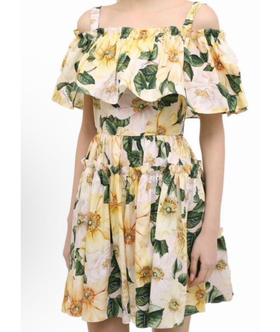 DOLCE&GABBANA Мульти хлопко-эластановое повседневное платье, фото 2