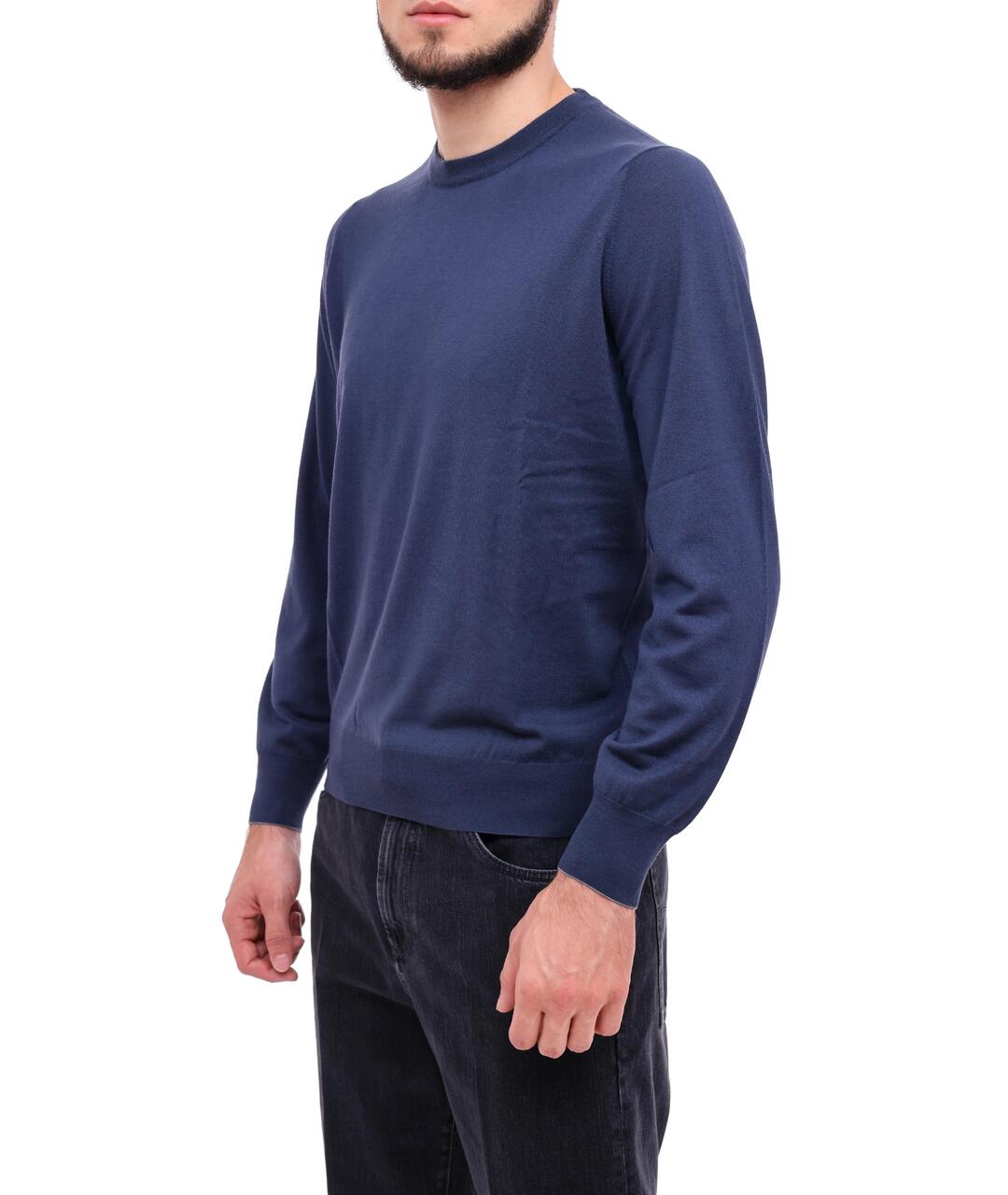 BRUNELLO CUCINELLI Темно-синий шерстяной джемпер / свитер, фото 3