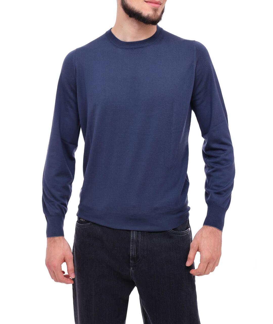BRUNELLO CUCINELLI Темно-синий шерстяной джемпер / свитер, фото 6