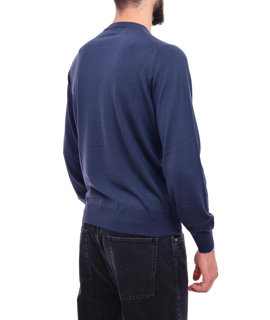 BRUNELLO CUCINELLI Темно-синий шерстяной джемпер / свитер, фото 5
