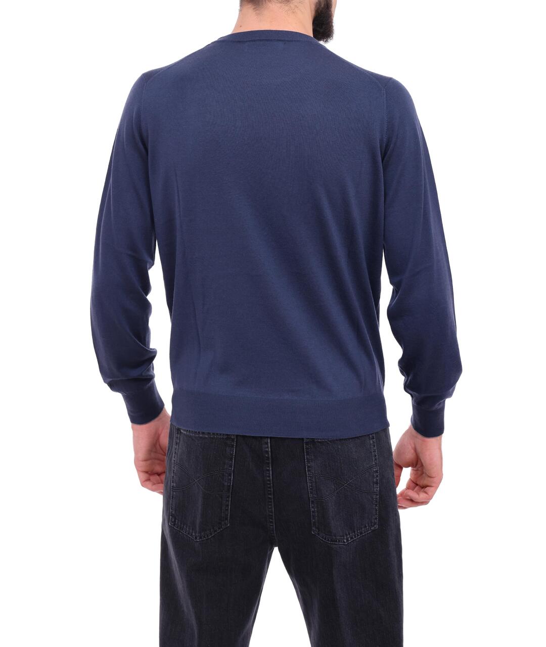BRUNELLO CUCINELLI Темно-синий шерстяной джемпер / свитер, фото 2