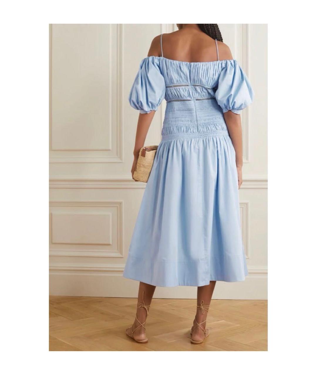SELF-PORTRAIT Голубой хлопковый сарафан, фото 3