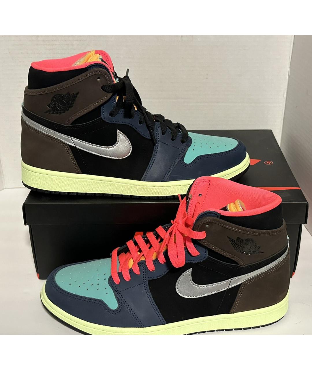 NIKE Темно-синие замшевые высокие кроссовки / кеды, фото 3