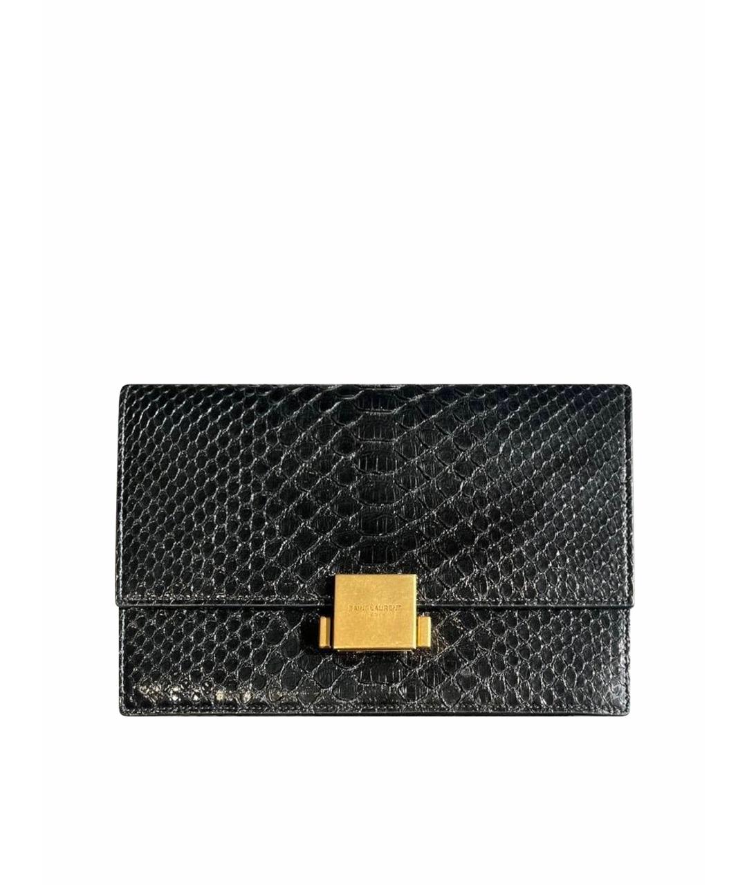 SAINT LAURENT Черная сумка через плечо из экзотической кожи, фото 1