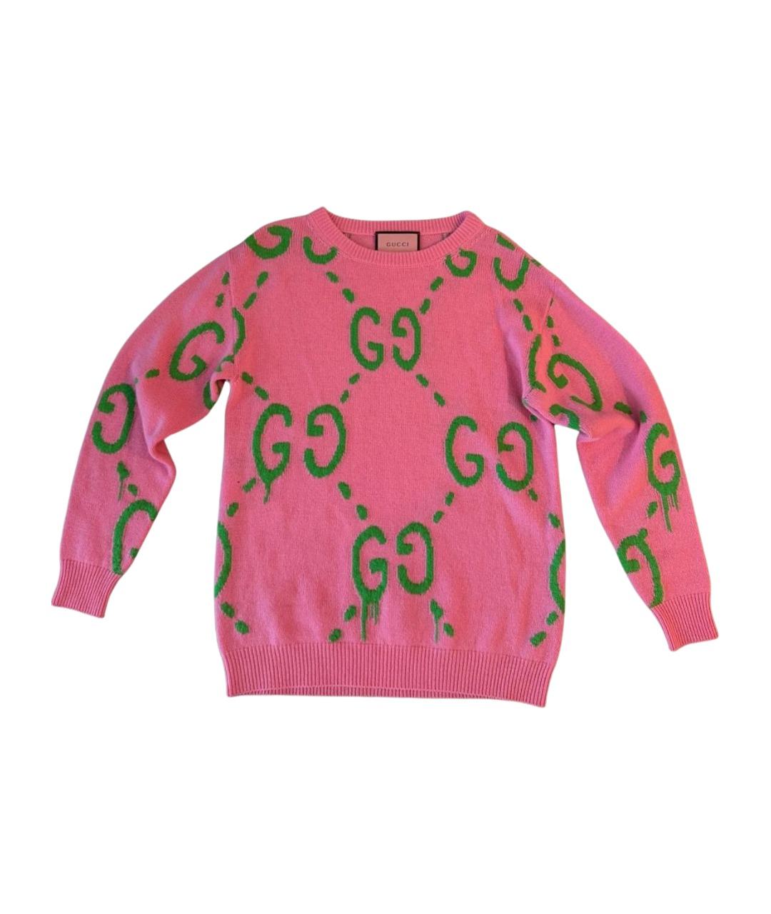GUCCI Розовый шерстяной джемпер / свитер, фото 1