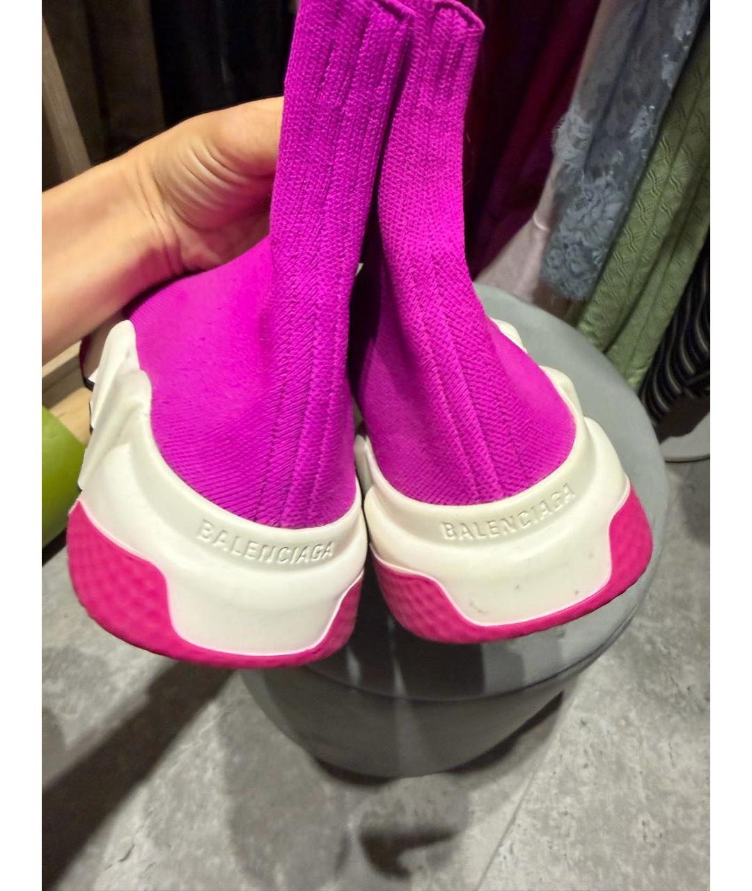 BALENCIAGA Фуксия текстильные кроссовки, фото 2