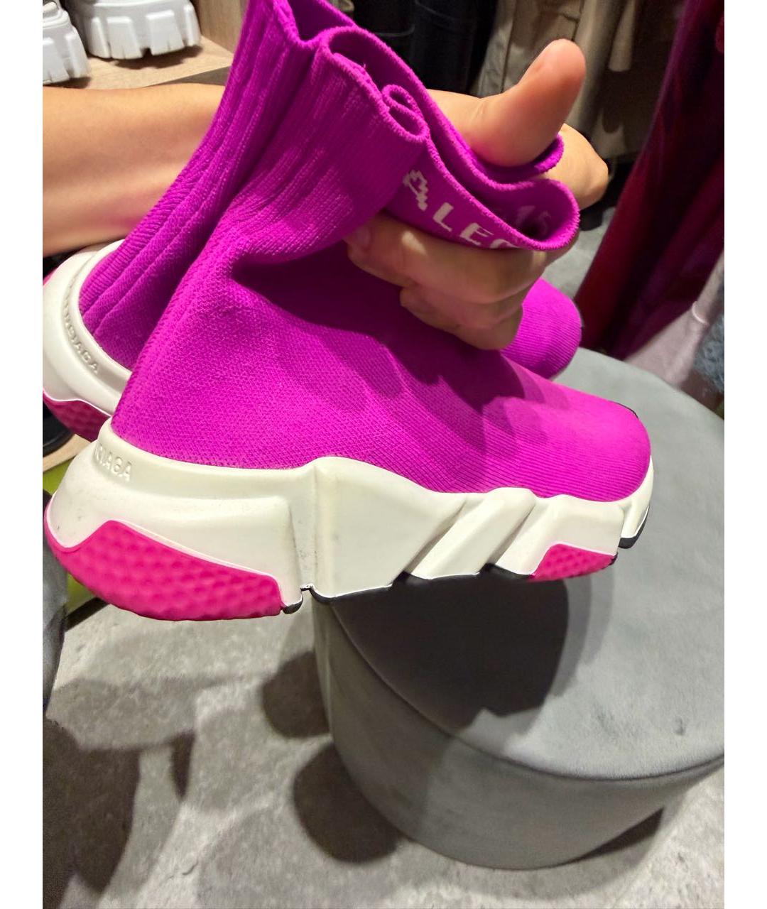 BALENCIAGA Фуксия текстильные кроссовки, фото 3