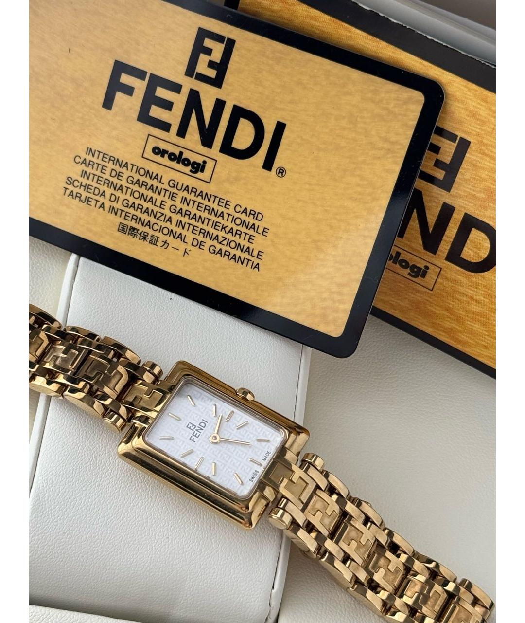 FENDI Золотые латунные часы, фото 4