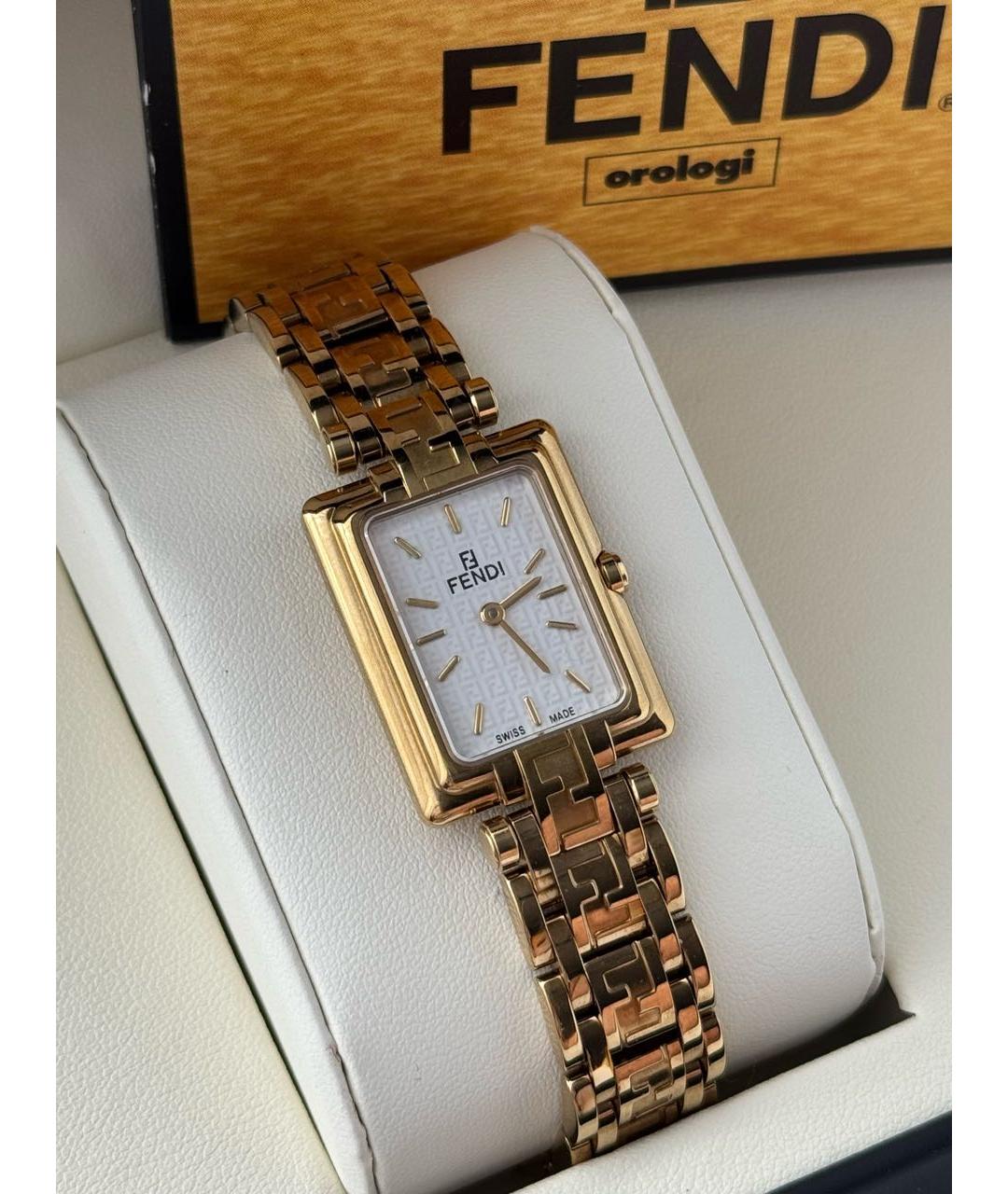 FENDI Золотые латунные часы, фото 7