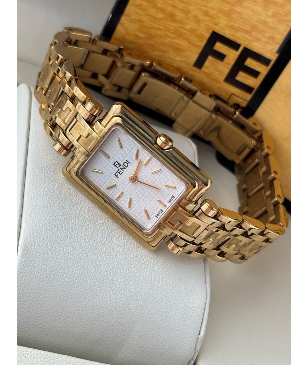 FENDI Золотые латунные часы, фото 2