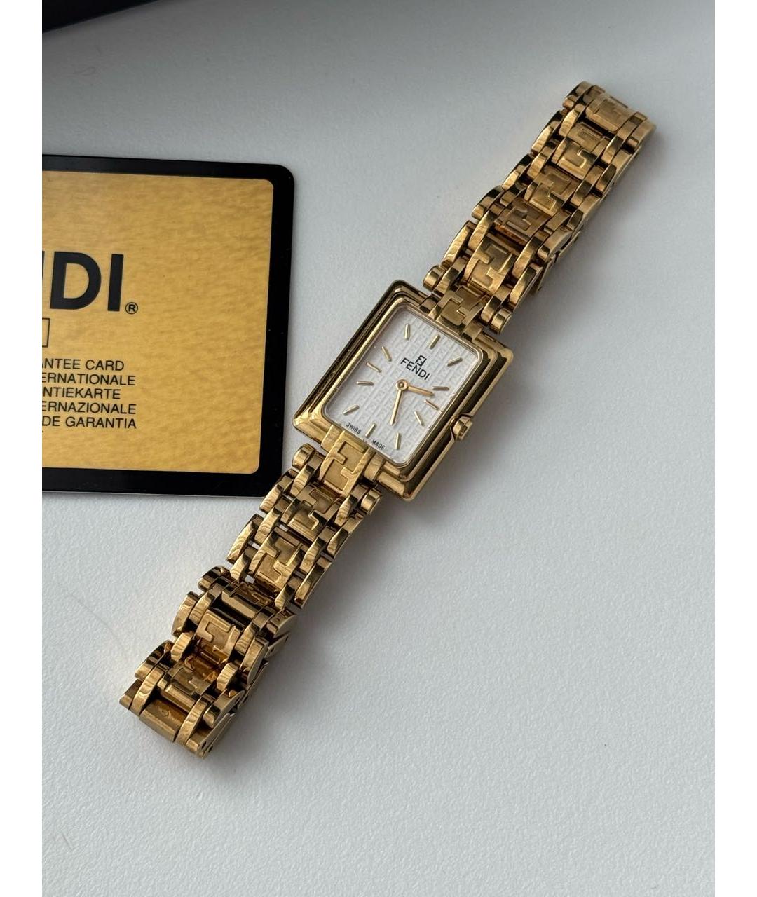 FENDI Золотые латунные часы, фото 3
