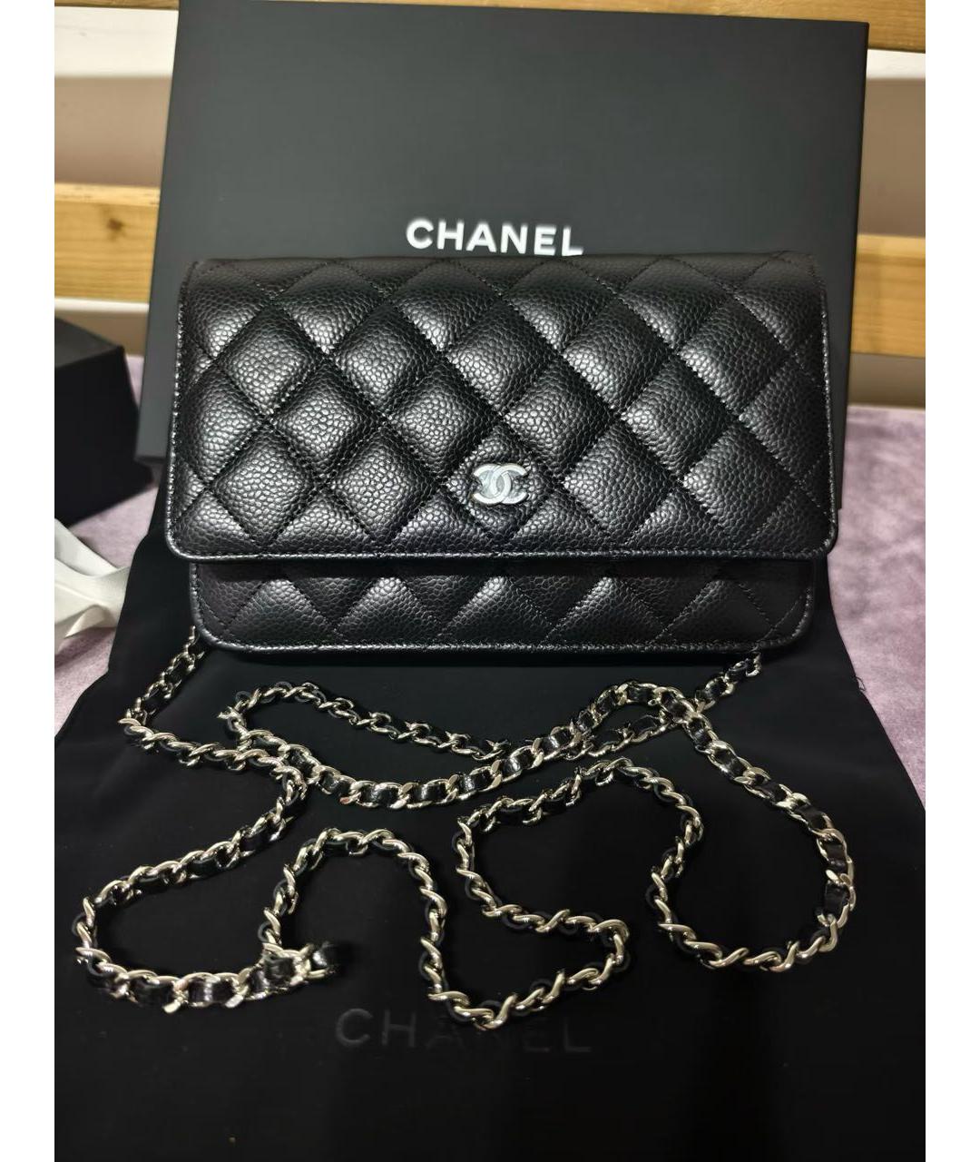 CHANEL Черная кожаная сумка через плечо, фото 2
