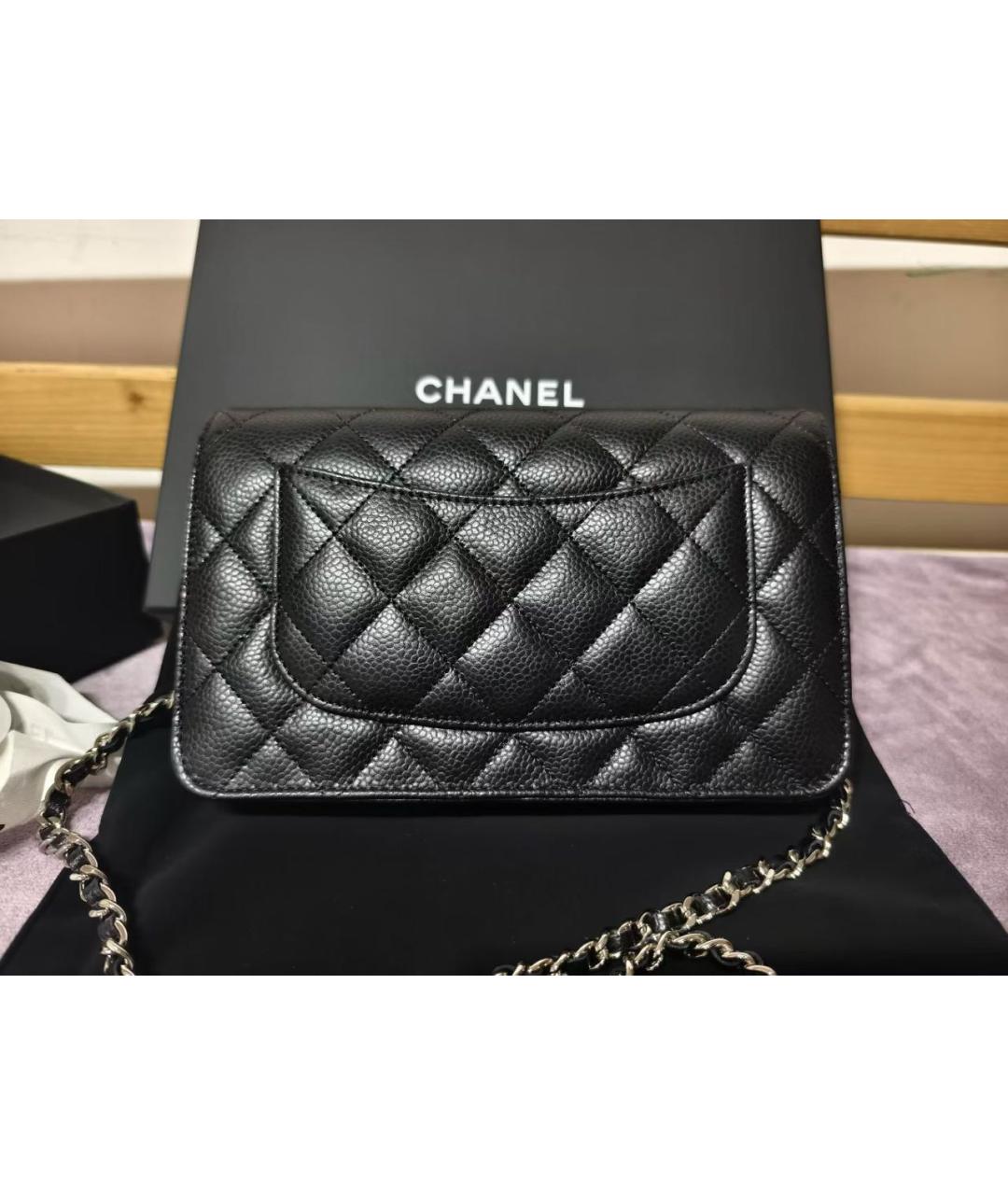CHANEL Черная кожаная сумка через плечо, фото 3