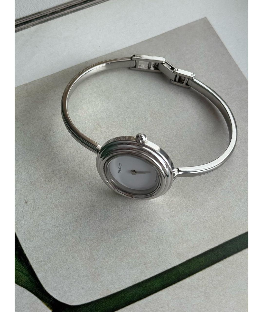 GUCCI Серебряные металлические часы, фото 6