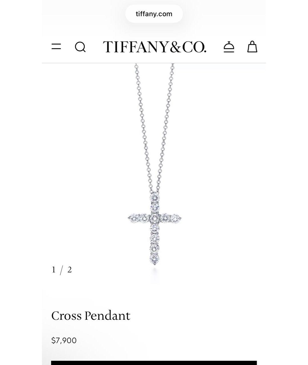 TIFFANY&CO Серебряная платиновая подвеска, фото 9