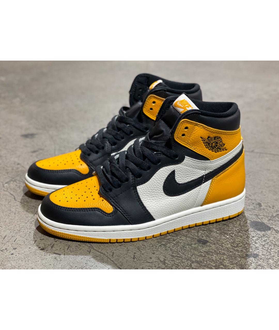 NIKE Желтые кожаные высокие кроссовки / кеды, фото 2