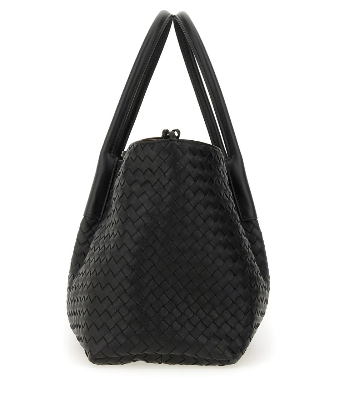 BOTTEGA VENETA Черная кожаная сумка тоут, фото 4