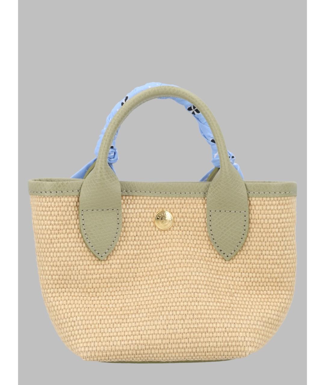 LONGCHAMP Зеленая хлопковая сумка через плечо, фото 2