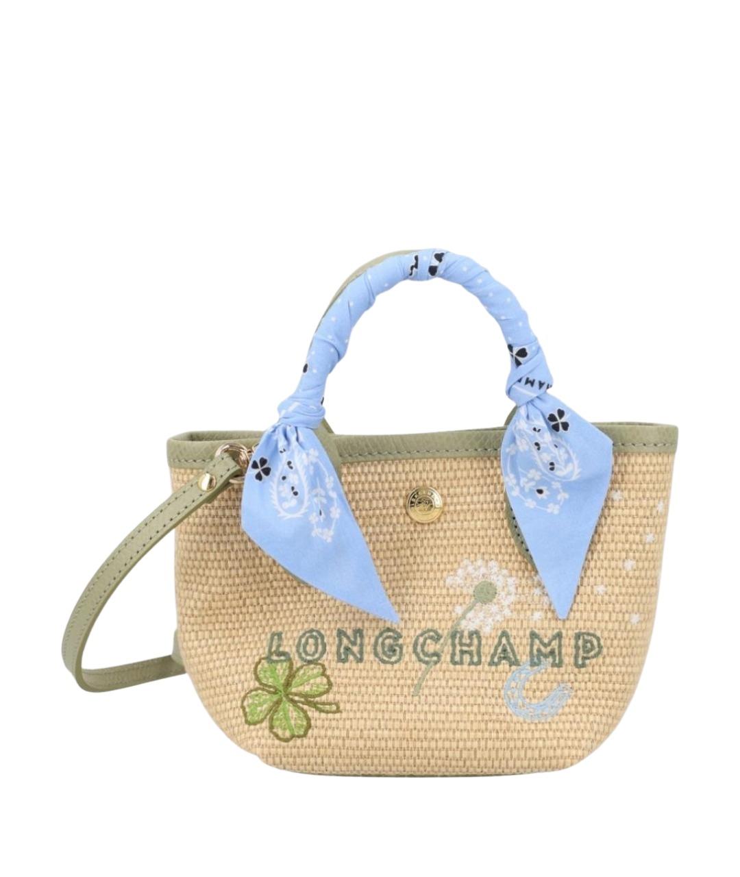 LONGCHAMP Зеленая хлопковая сумка через плечо, фото 1