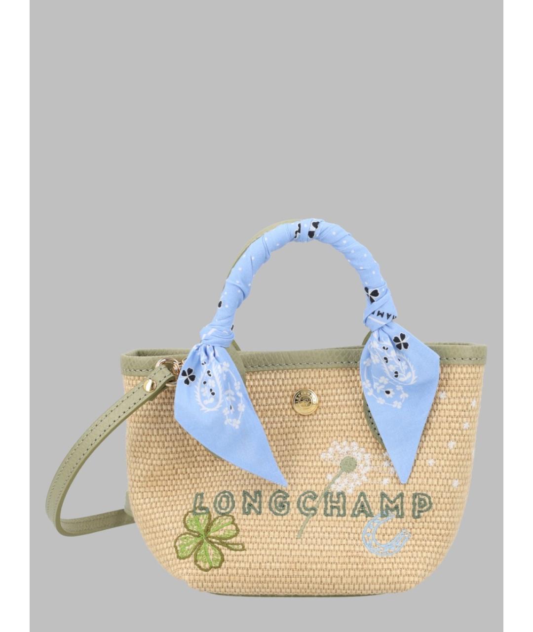 LONGCHAMP Зеленая хлопковая сумка через плечо, фото 3