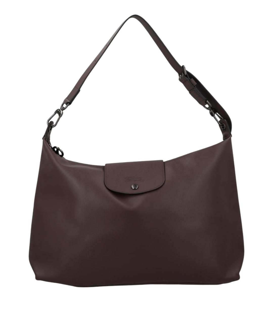 LONGCHAMP Коричневая кожаная сумка через плечо, фото 1