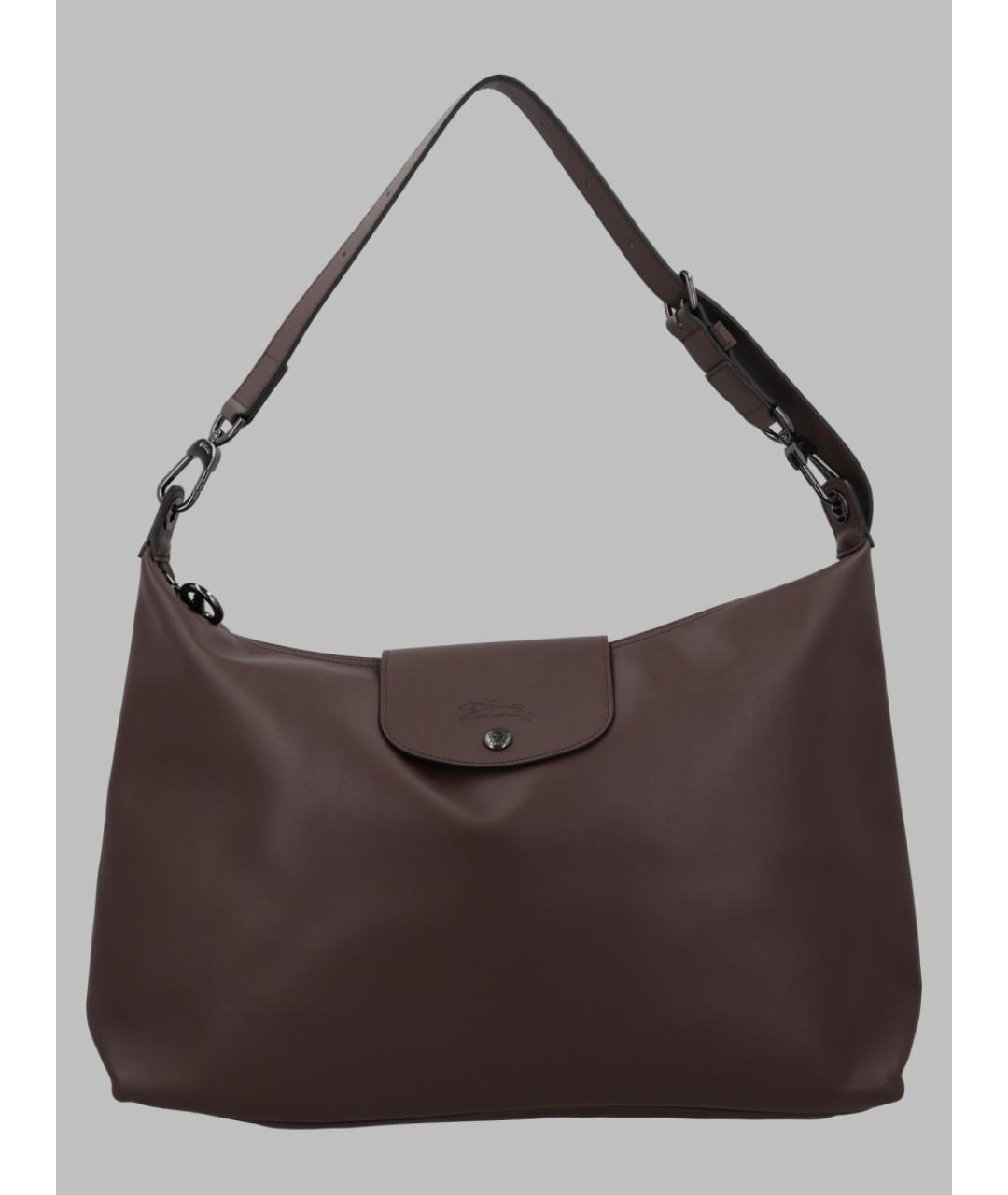 LONGCHAMP Коричневая кожаная сумка через плечо, фото 3