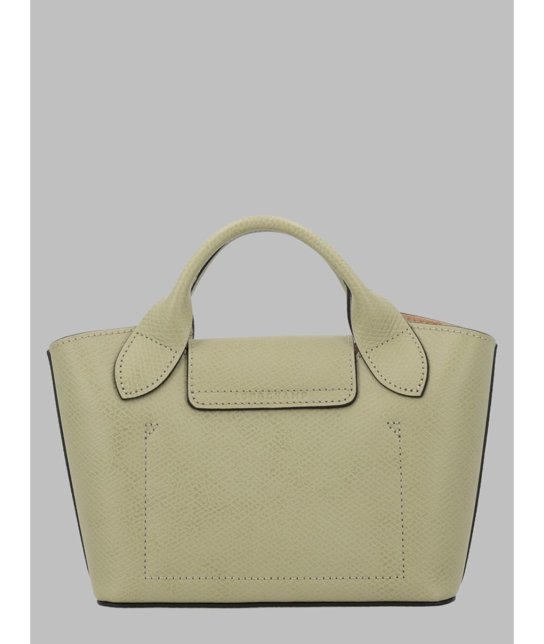 LONGCHAMP Зеленая кожаная сумка тоут, фото 2